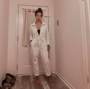 White denim boilersuit